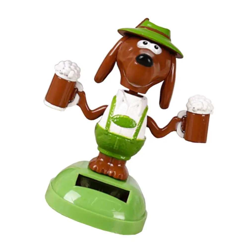 

50% Прямая поставка! Пластиковая пивная собака на солнечной энергии, украшение автомобиля, домашний декор, раскладной горшок, качели, игрушка