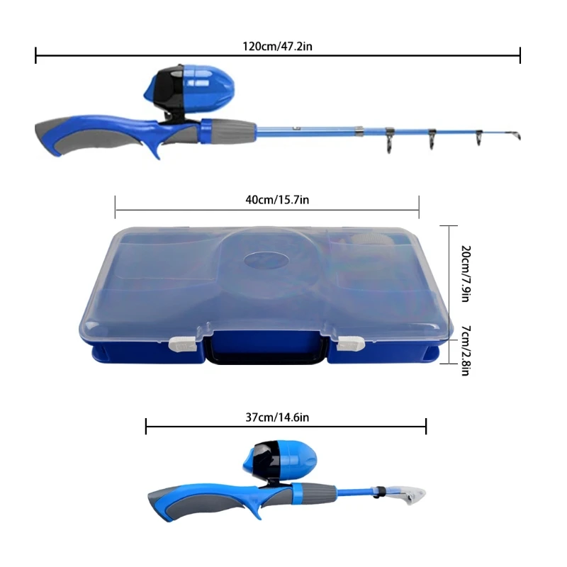 

Kids Fishing Po-le , Portable Telescopic Fishing Rod and Reel Combo Kit Spincast Fishing Reel Tackle Fishing Accessaries