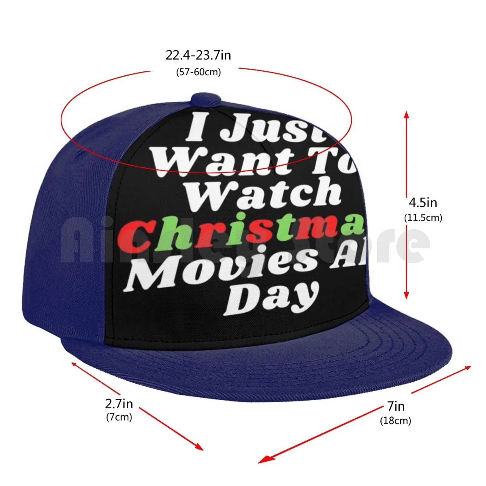 

I Just Wanna Watch Christmas Movies ( White ) Lazy Baseball Cap Diy Mesh Hip Hop Adjustable I Just Want To Watch Christmas