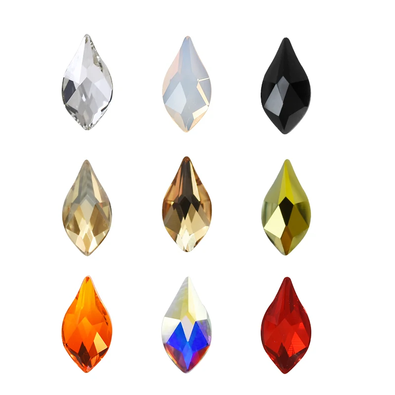 20 шт груша пламя ногтей смешанных цветов Стразы драгоценные камни Алмаз Золото