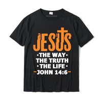jesus the way truth life john 14 6 christian bible verse t shirt top t shirts hot sale hip hop cotton men t shirt custom