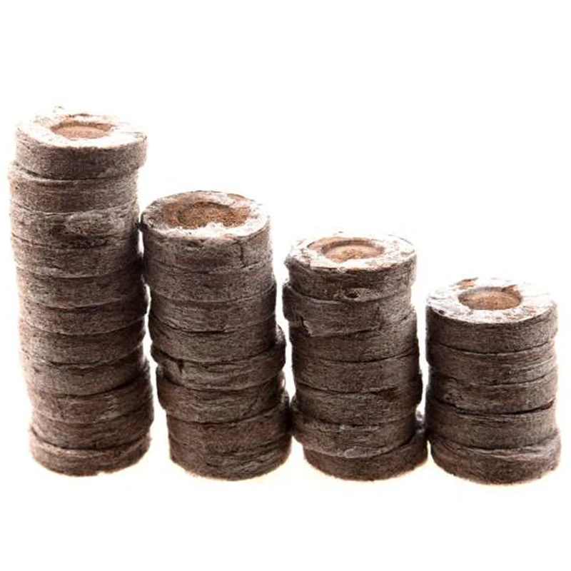 

Practical 100Pcs Professional Peat Pellets Plant Starting Soil Block Jiffy Seedling Plugs Environmental Garden Nursery