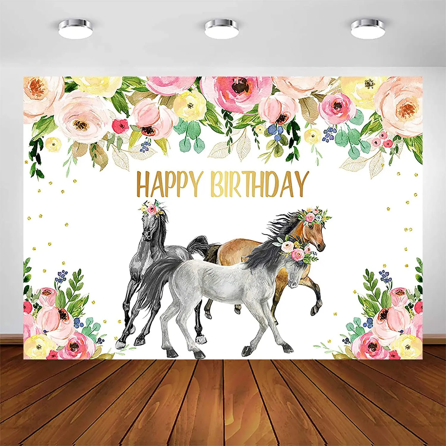 Horse Birthday Party Backdrop for Girls 7x5ft Cowgirl Western Horse Party Photography Background Decorations Banner Photo Booth