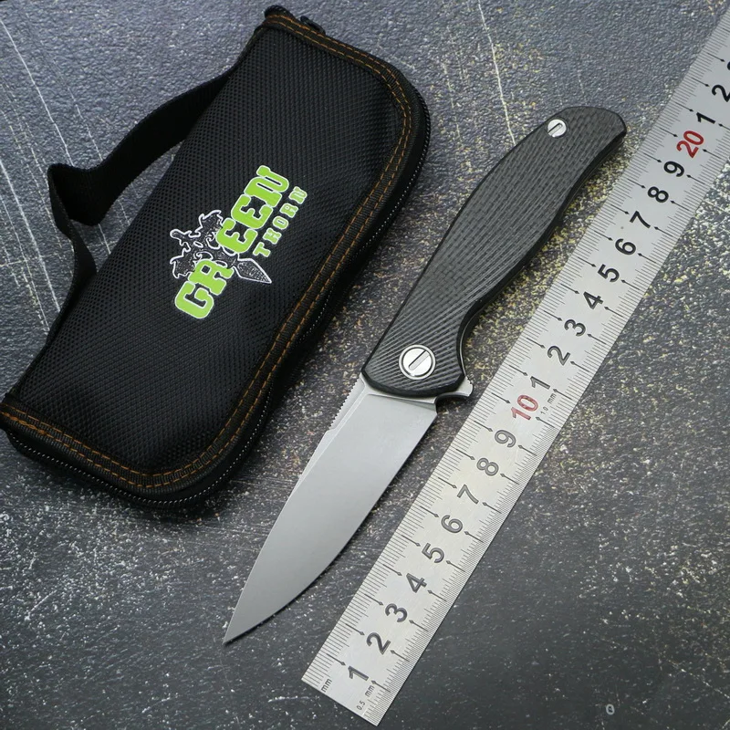 Складной нож Green thorn hati D2 рукоятка титановый подшипник CF 3D 95 откидных ножей для