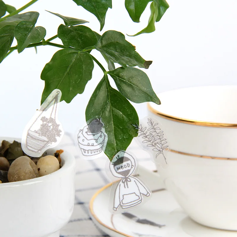 Распродажа 6 шт Новое поступление белый и черный прозрачный стикер ПВХ дневник