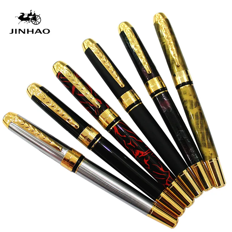 Jinhao 250 классический Стиль Золотой металлический зажим авторучка роскошный