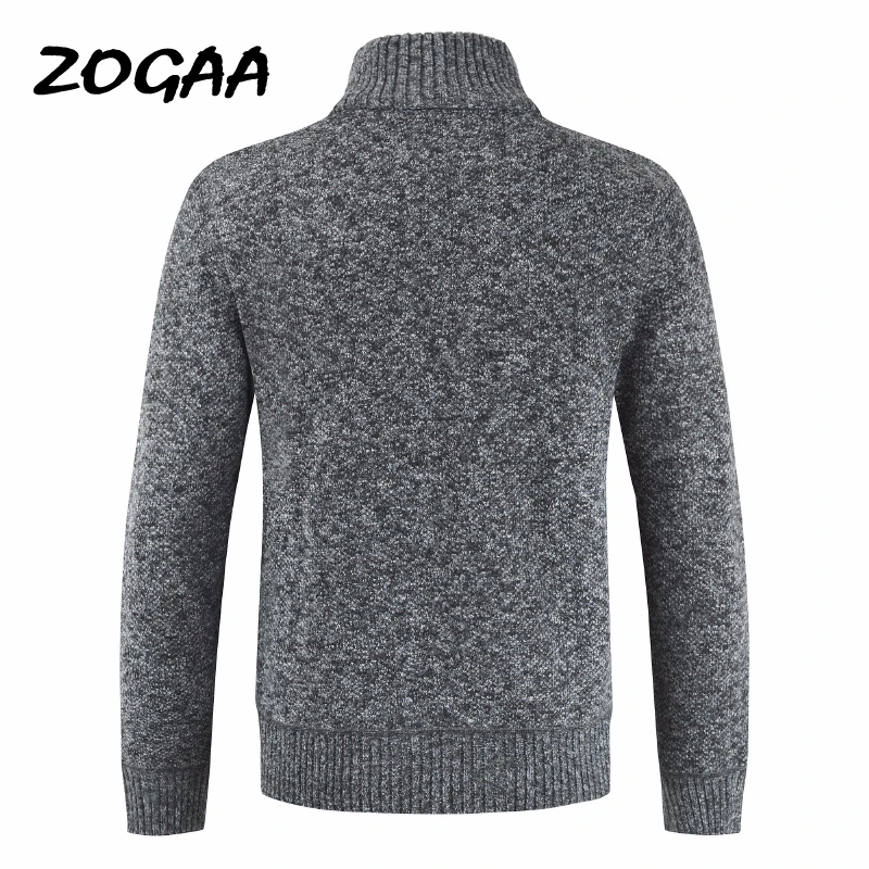 Мужская приталенная куртка ZOGAA однотонная хлопковая плотная теплая на молнии с