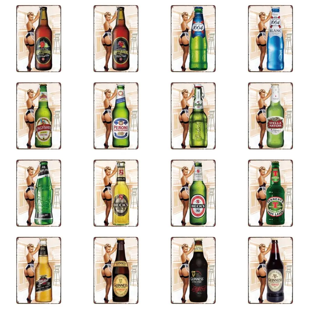 

Havana Club Miller High Life Metal Tin Signs Beer Becks Peroni Club Plaque Iron Painting Man Cave Wall Stickers Retro Pub Cafe