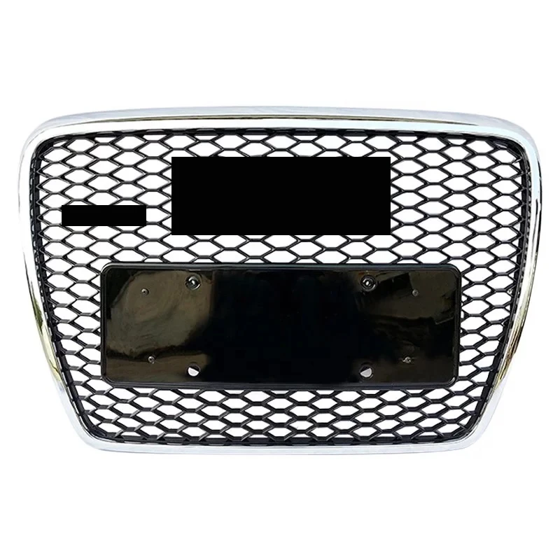 

Front Sport Hex Mesh Honeycomb Hood Grill Chrome Frame Black Grill for A6/S6 C6 2005 2006 2007 2008 2009 2010 2011 For RS6 Style