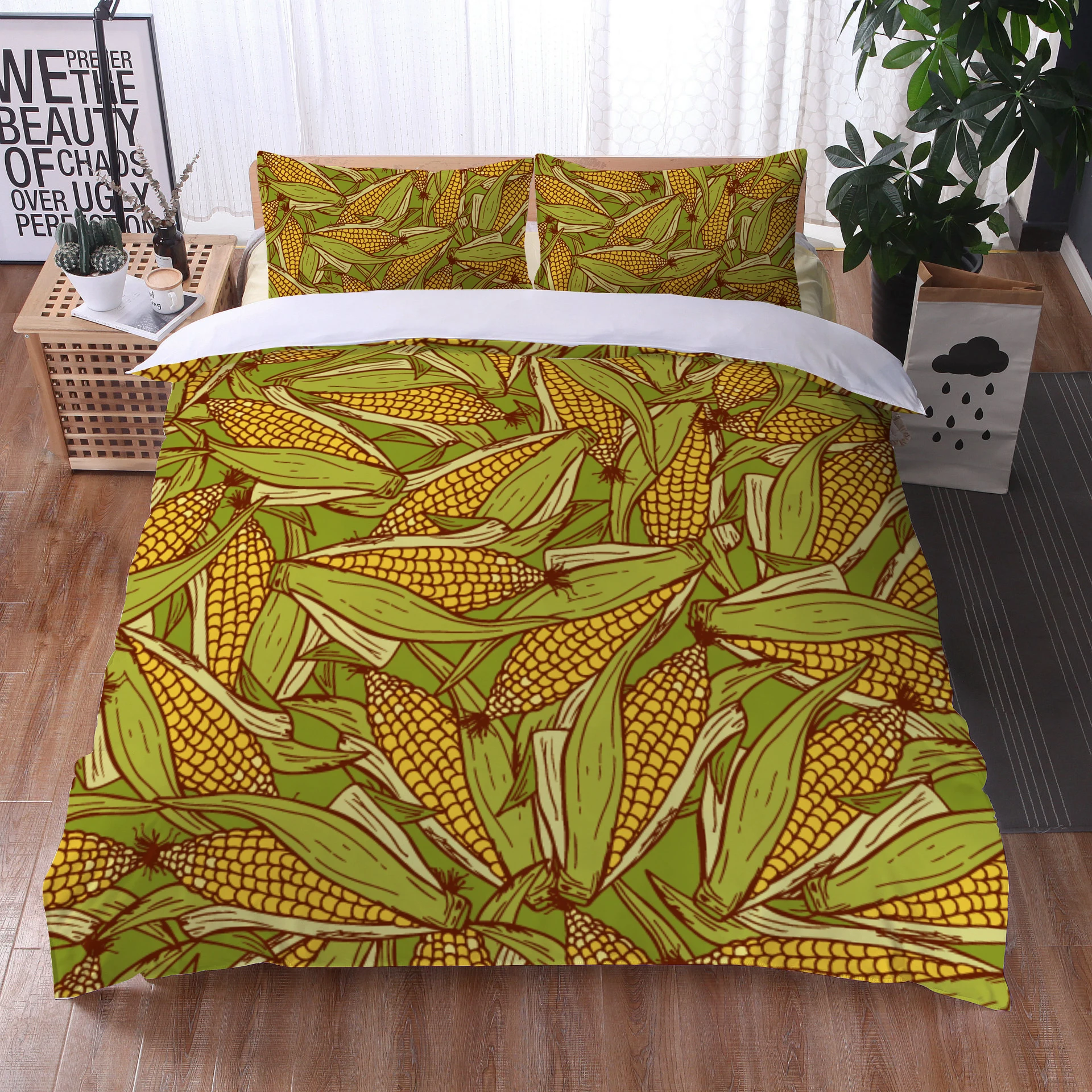 

Corn 3D Printing Bedding Set Twin Full Queen King Size Duvet Cover Set Bed Linens Home Textile