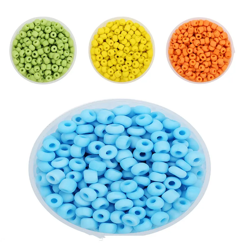 Около 500 шт 4 мм яркие цвета матовые стеклянные бусины для женщин и девочек DIY