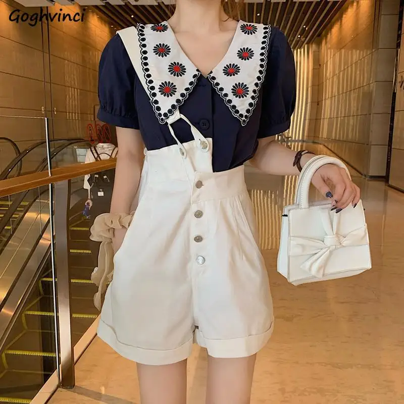 

Rompers Women Irregular Roll Up Hem Single Strap Buttons Loose Stylish Female Leisure All-match Simple Streetwear Ulzzang Chic