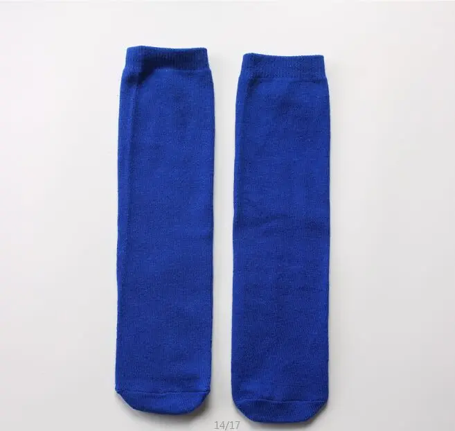 Blue Socks Гольфы для мальчиков и девочек; длинные носки без пятки для школьной формы; детские белые носки; носки в стиле Харадзюку; длинные черные носки для школьников - Цвет: Blue Socks