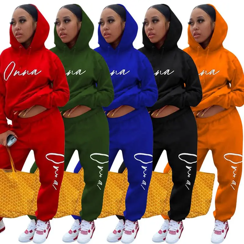 

ZKYZWX Aesthetic Two Piece Outfits for Women Long Sleeve Hoodies and Pants Lounge Wear Matching Sets Tracksuit Trendy Clothing