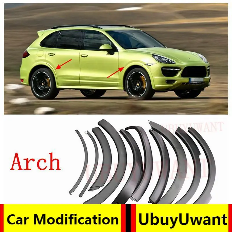

UBUYUWANT For Porsche Cayenne 2011-2014 High Quality Auto Mudguards Car Fender Wheel Eyebrow Protector Wheel Arch Trim Strip