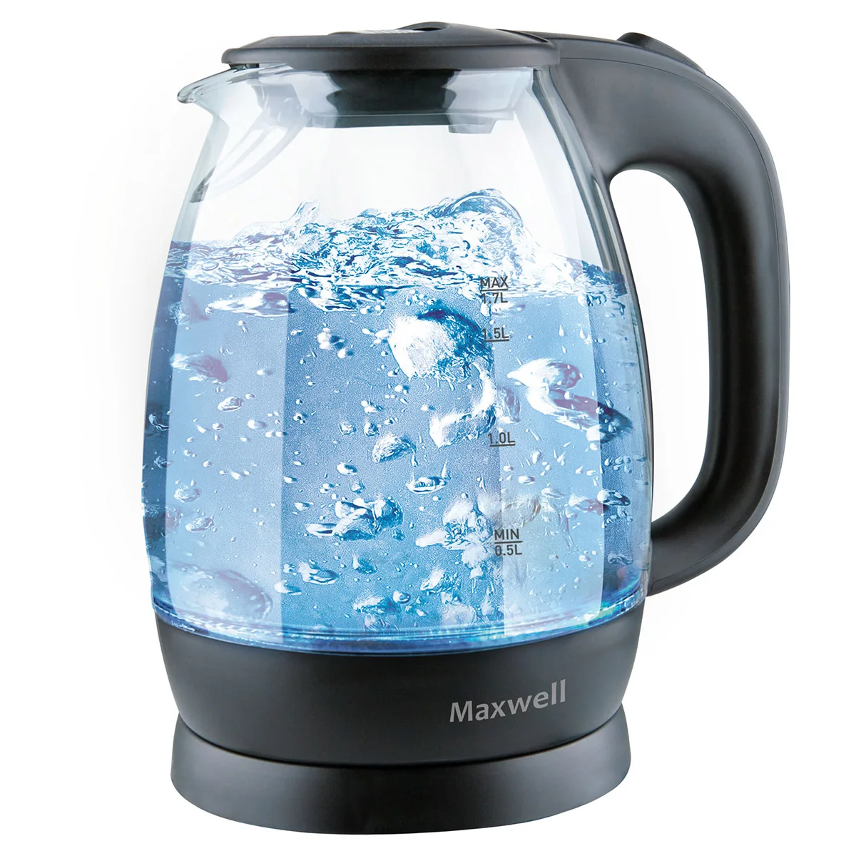 Чайник электрический Maxwell MW-1083 TR (Мощность 2200 Вт объем 1.7 л стеклянный корпус