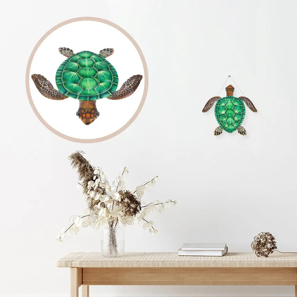 

2pcs Iron Craft Tortoise Wall Hanging Decor Outdoor Indoor Tortoise Adornment