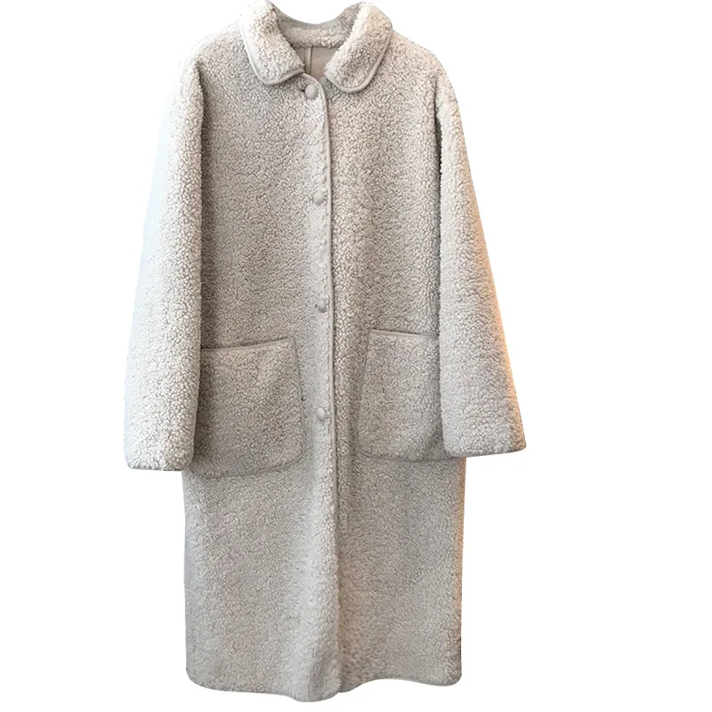 

YourSeason New Loose Ladies Korean Lambwool Long Coats 2021 Winter Spring Casual Solid Color Women Big Pockets Jackets