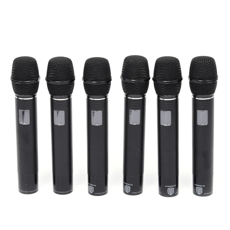 저렴한 MX66 6 채널 전문 진정한 다이버시티 Uhf 무선 마이크 시스템, 6 개의 핸드 헬드 마이크 포함