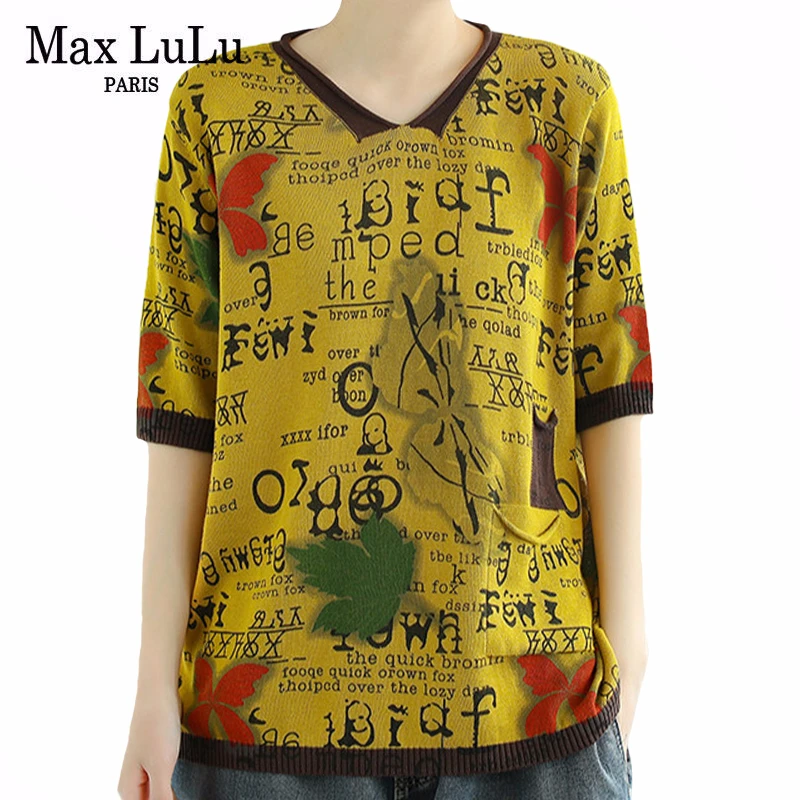 Max LuLu новинка 2020 летний корейский стиль женские пуловеры с принтом Женские
