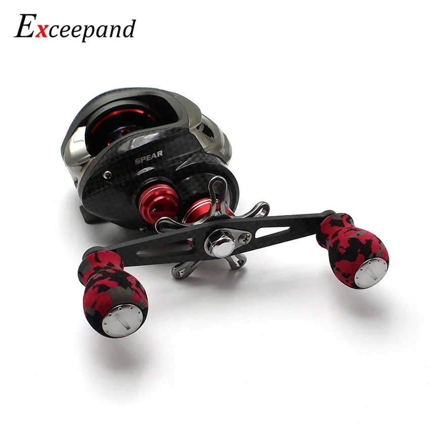 

Exceepand Carbon Fiber Fishing Reel Handle CAMO Knob Powerful Straight Baitcasting Drum DIY Reel Fishing for Abu Garcia Daiwa