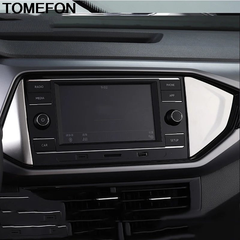TOMEFON для Volkswagen T-Cross навигационный экран монитор панель Крышка отделка интерьерные аксессуары из нержавеющей стали