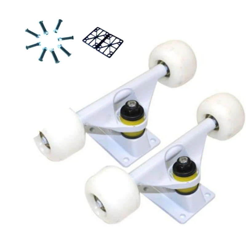 

2 Pcs Skateboard Bridge Wheels 5 Inch Skateboard Trucks Four-Wheel Skateboard Support and Wheels Parts Long Board
