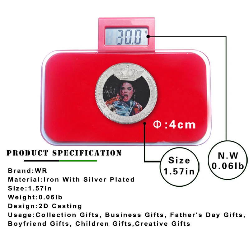 Памятные монеты известной рок-певицы Майкла Джексона серебряные коллекция