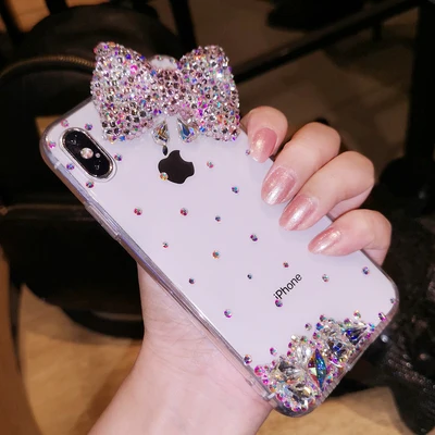 Чехол для iPhone 12 11 Pro MAX 6S 7 8 Plus X XS XR Роскошный милый галстук бабочка девочек