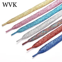 20 color colorful flat shoe laces fashion glitter shoelaces for athletic running sneakers shoes boot 1 cm width shoelace strings