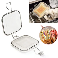 sandwich grill stainless steel grilling net bread sandwich breakfast cooking bbq camping tool kitchen tools bbq accessories