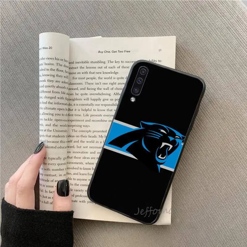 

Carolina panther rugby Phone Case For Samsung galaxy S note 7 8 9 10 20 fe edge A 6 10 20 30 50 51 70 lite plus cover shell capa
