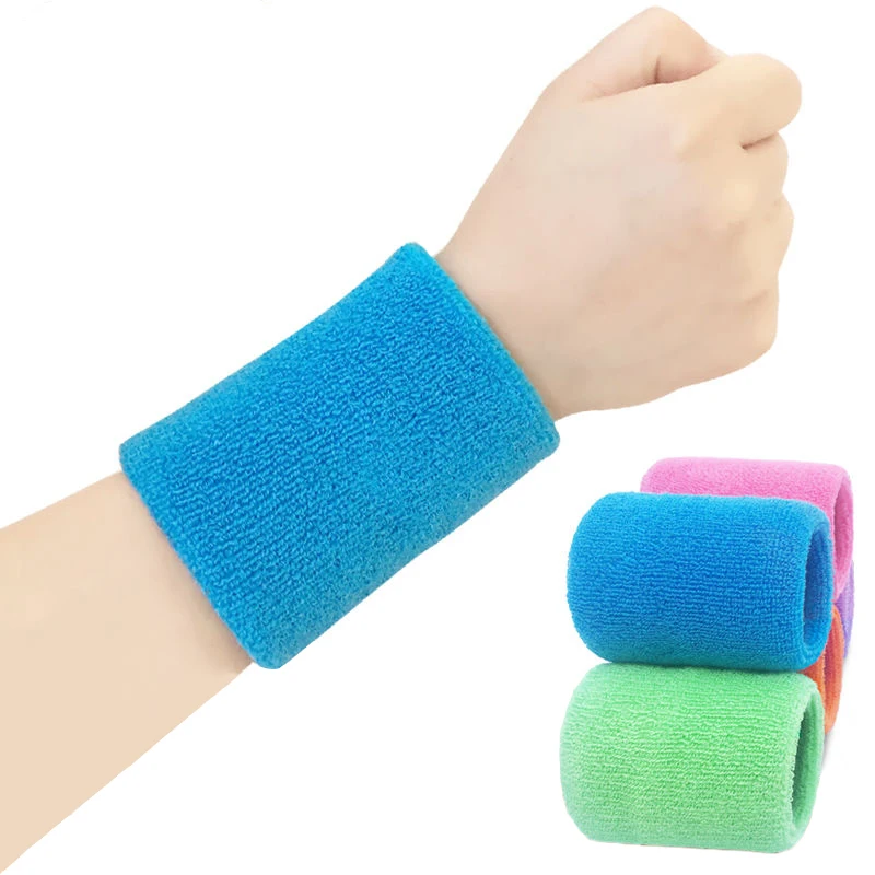 

NEW Unisex Terry Cloth Cotton Sweatband Sports Wrist Tennis Yoga WristBand Arm Sweat Absorb Sleeve Towel Band Bracers Wrist Wrap