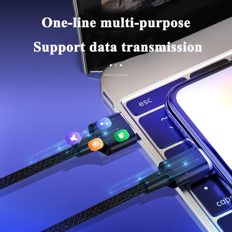 Магнитный кабель Micro USB-C со светодиодным индикатором для зарядки и передачи