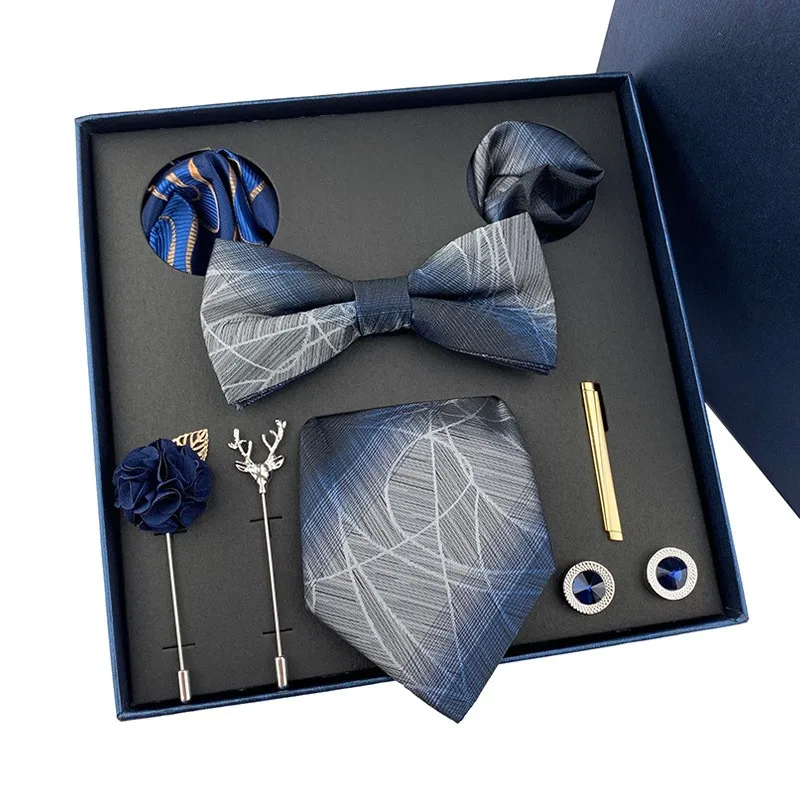 Набор мужских галстуков, 8 шт., галстук-бабочка в подарочной коробке от AliExpress RU&CIS NEW