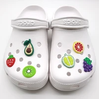 1pcs cartoon anime fruit cror shoe charms cartoon diy accessories fit clogs sandals pvc unisex party birthday gifts