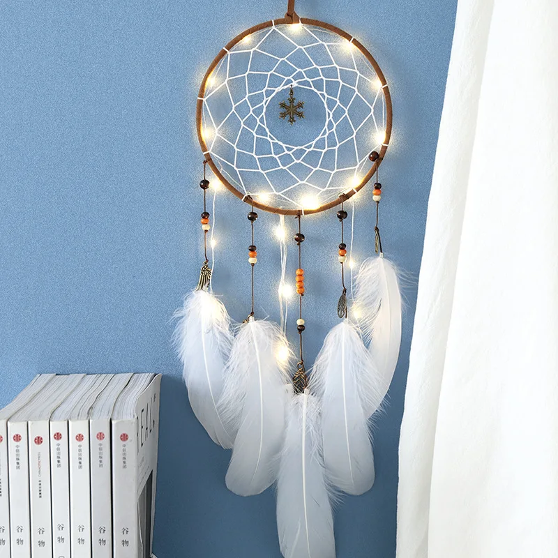 Креативное домашнее украшение Ловец снов светодиодная лампа в виде пера