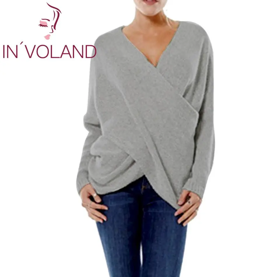 Женские Элегантные Свитера Осень-зима с v-образным вырезом и рукавами-крылышками
