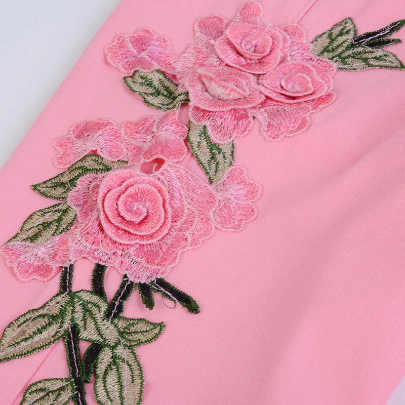 Женские джинсовые брюки-карандаш с цветочной вышивкой сексуальные джинсы-скинни