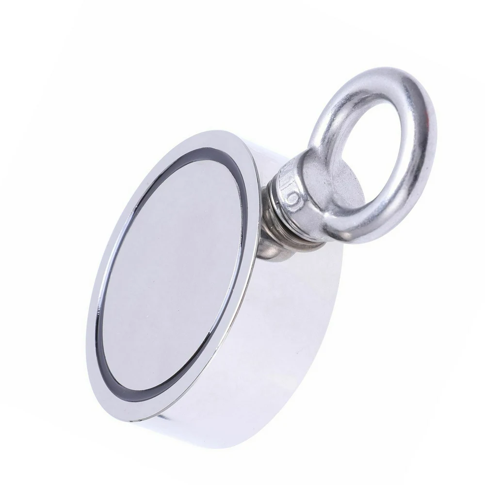 Powerful Fishing Magnet Double Sided Round Recovery Salvage Neodymium Stell Cup Holder Super Power Search Magnetic with10m Rope |