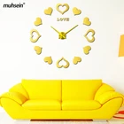 Muhsein 2021 современный дизайн настенные часы украшения дома наклейки на стену часы сердце 3D новые большие настенные часы, свадебный подарок, бесплатная доставка
