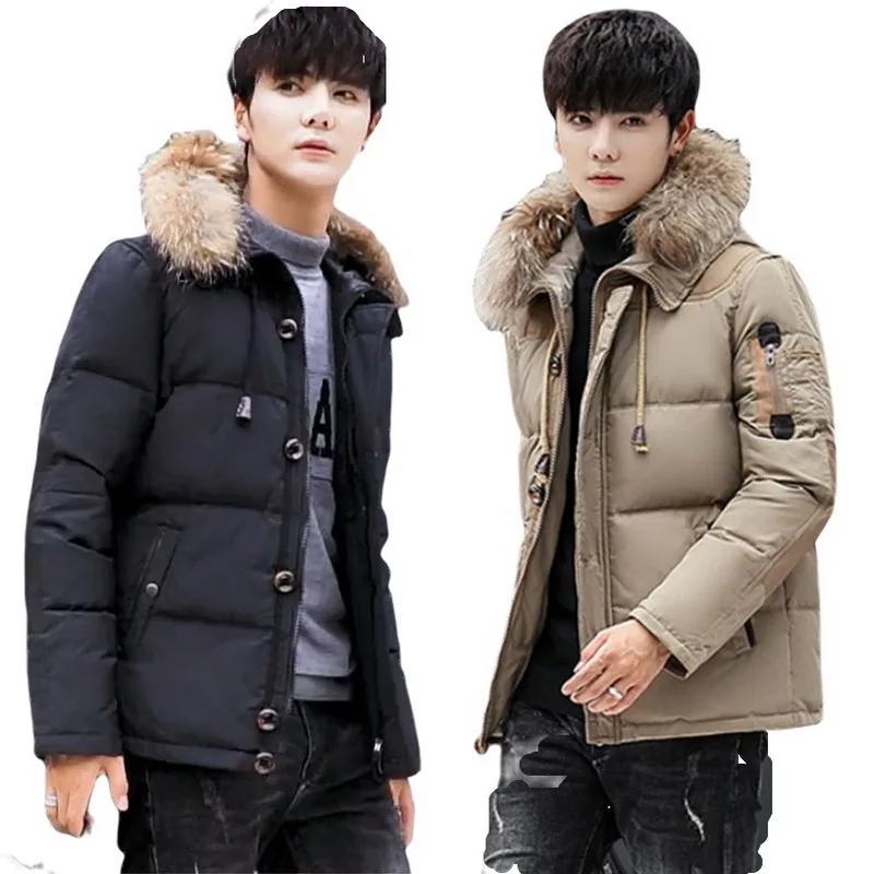 -20 Degree Winter Jacket Men Warm Parkas Men Thick Warm Snow Parka Jacket Overcoat Windbreaker Hooded Big Fur Collar Parkas