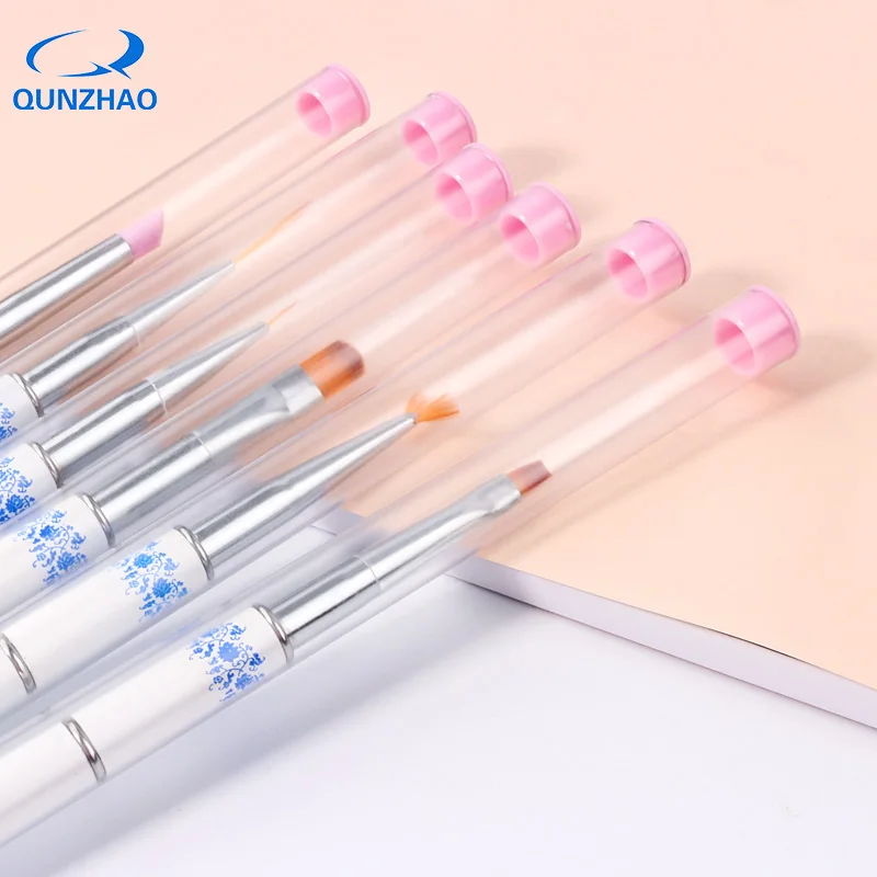 10 шт./компл. ручка для рисования ногтей крючок цветок резьба белый фарфор