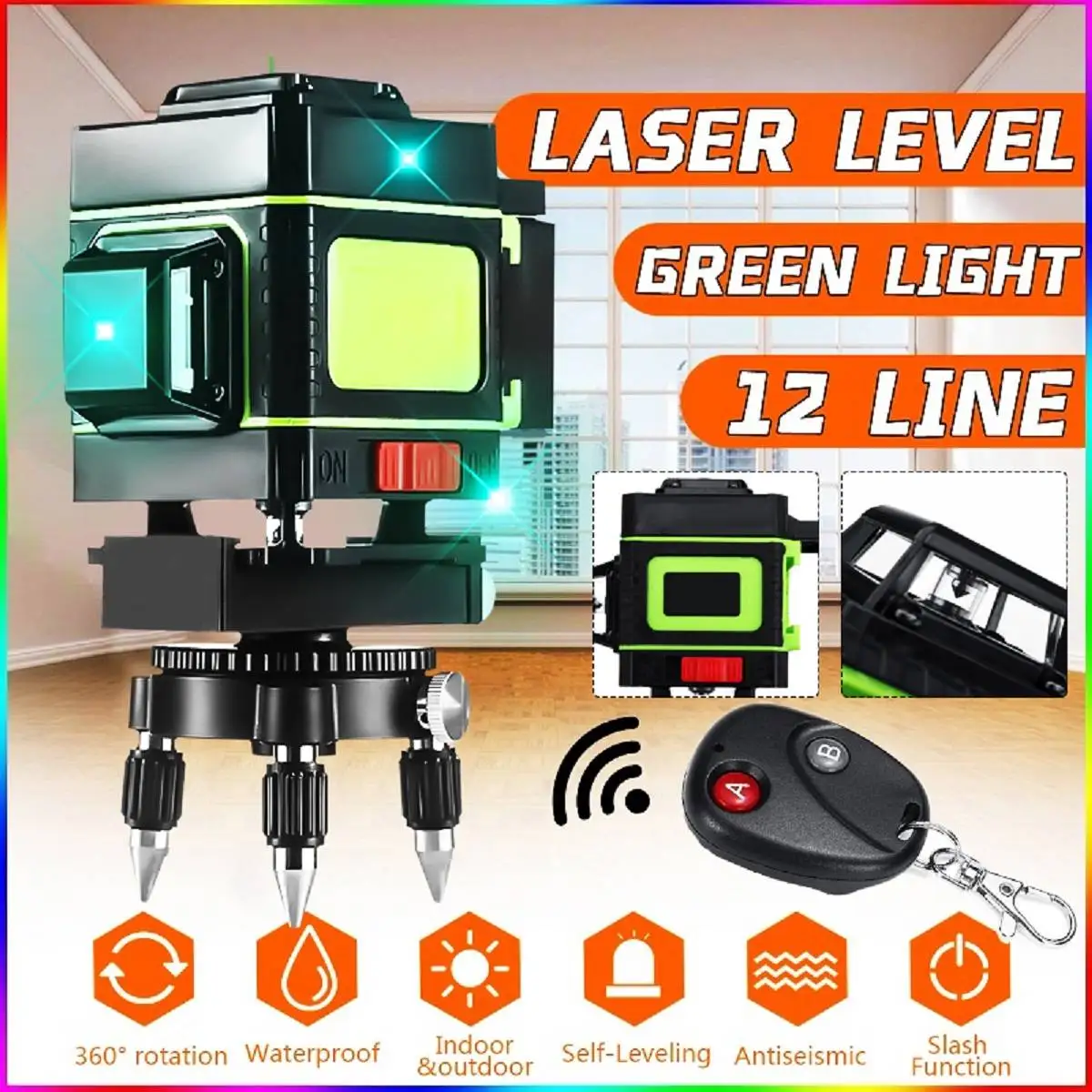 

12 Lines 3D Laser Level green line SelfLeveling 360 Horizontal And Vertical Super Powerful Laser level blue Beam laser level