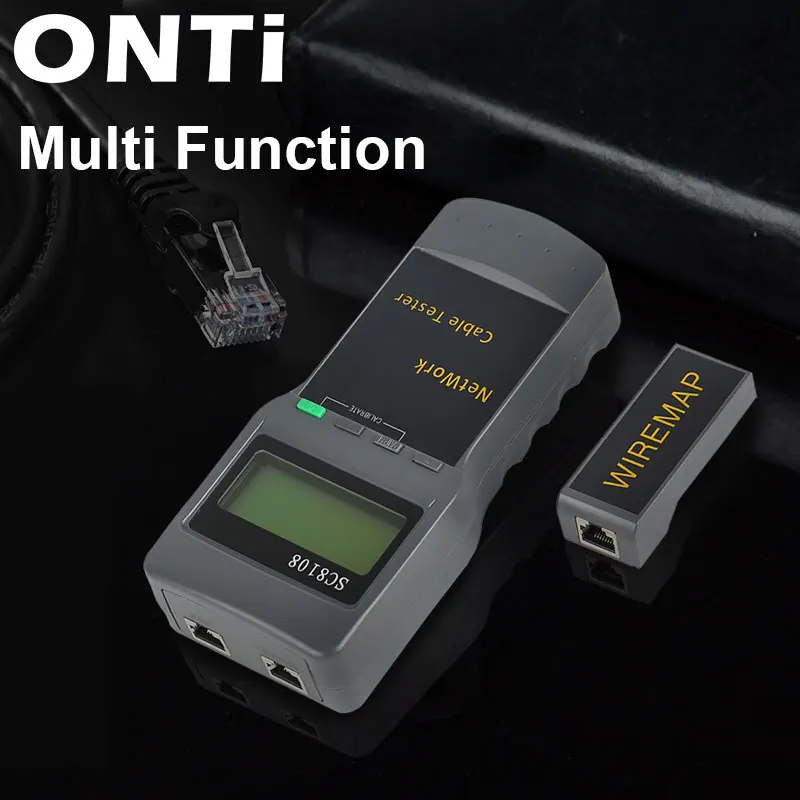 ONTi Portable LCD Network Tester Meter&LAN Phone Cable Tester & Meter With LCD Display RJ45