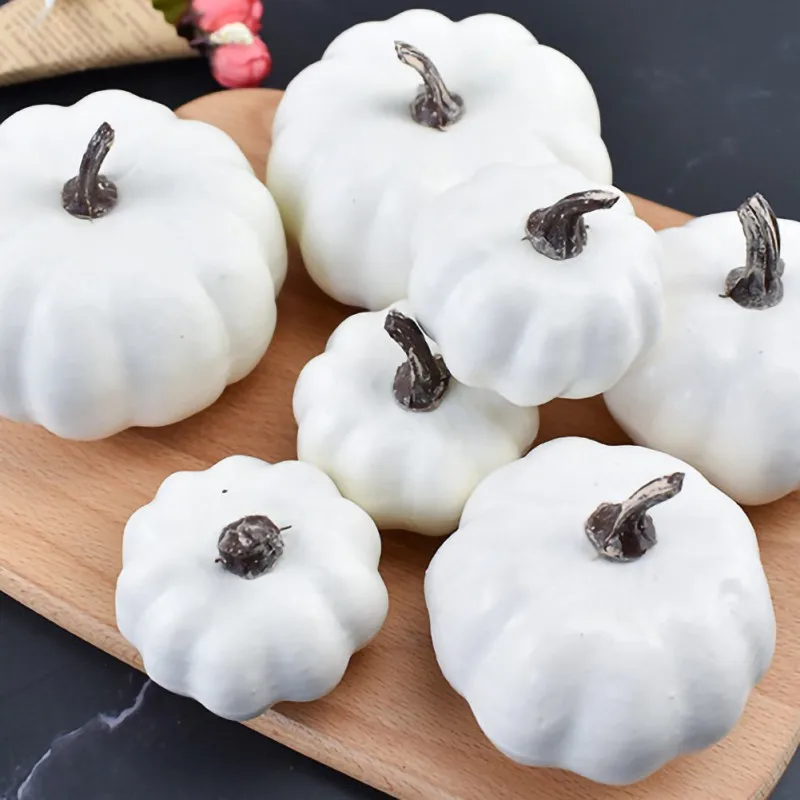 

12 pcs Creative Lifelike Simulation Artificial Pumpkins Festive Wedding Halloween Party Home Decoration Pumpkins M