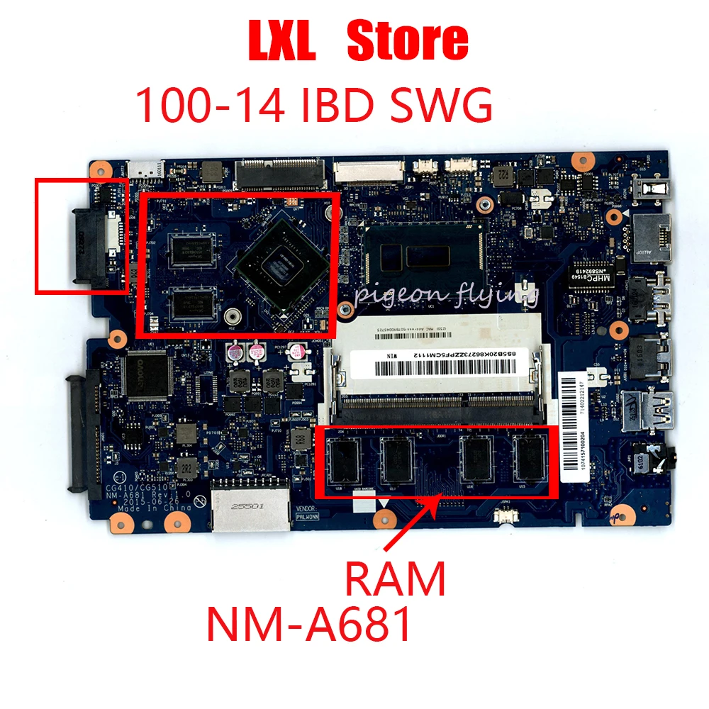 Новая материнская плата для Lenovo ideapad 100 14 IBD ноутбук Процессор celeron (3825U/3215U) GPU GT920M с