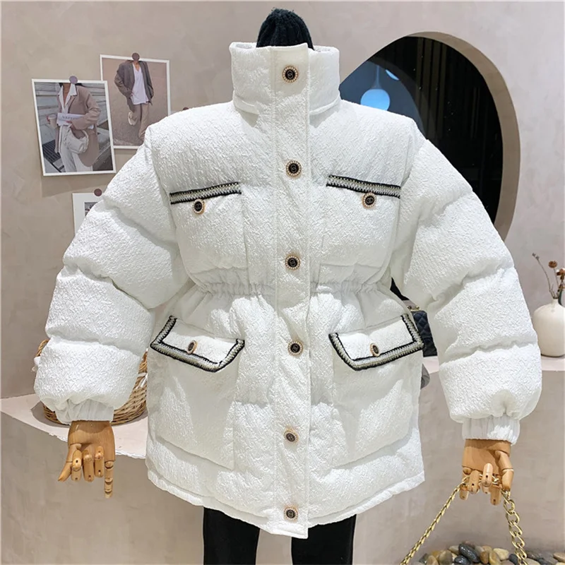 

Новая женская одежда нишевого дизайна зима 2021 толстая и теплая куртка с длинным рукавом и капюшоном с хлопковой подкладкой