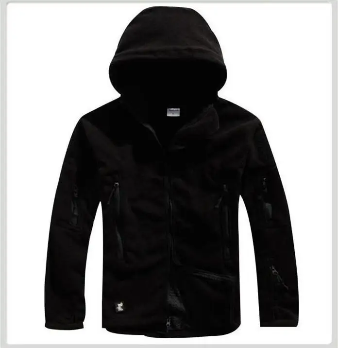 2019 Autumn Winter Thickened Tad Shark Skin Soft Shell Outdoor Warm Liner Fleece Jacket Men's Cold Jacket Hooded Coat Warm Coats