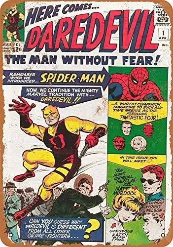 

1964 Daredevil #1 12 X 8 Inches Retro Metal Tin Sign - Vintage Art Poster Plaque